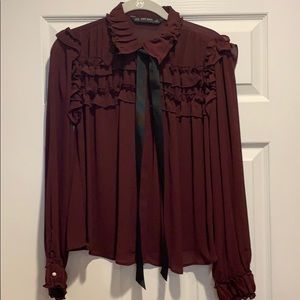 ZARA Burgundy Blouse